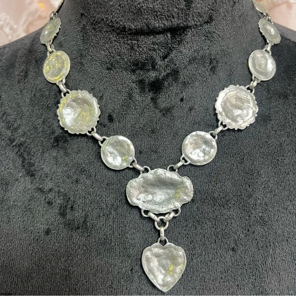 Bohemian Cowgirl Love Concho Silver Heart Pendant Necklace - Picture 9 of 15